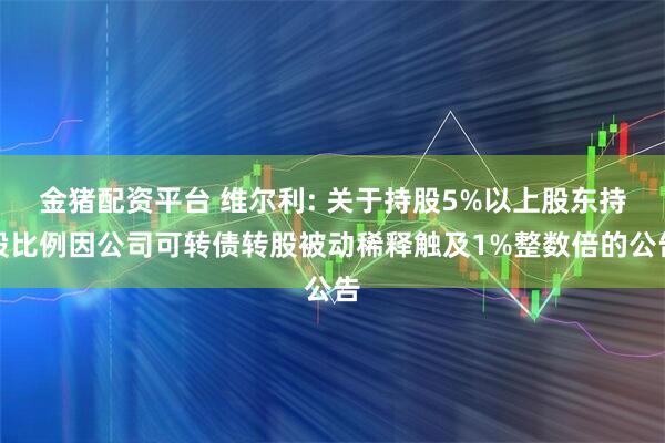 金猪配资平台 维尔利: 关于持股5%以上股东持股比例因公司可转债转股被动稀释触及1%整数倍的公告