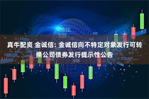 真牛配资 金诚信: 金诚信向不特定对象发行可转换公司债券发行提示性公告
