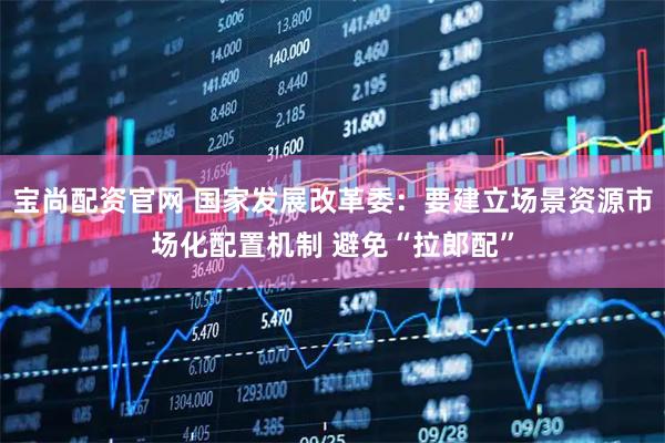 宝尚配资官网 国家发展改革委：要建立场景资源市场化配置机制 避免“拉郎配”