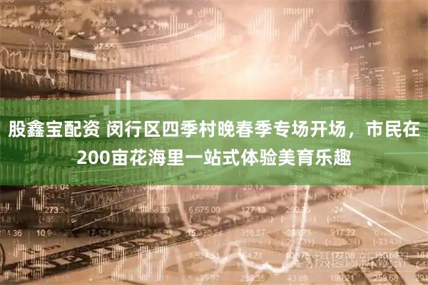 股鑫宝配资 闵行区四季村晚春季专场开场，市民在200亩花海里一站式体验美育乐趣